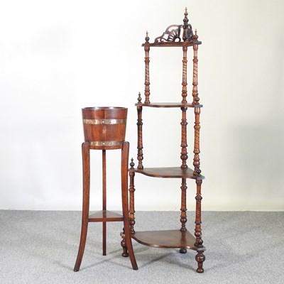 Lot 585 - An early 20th century coopered oak plant stand,...