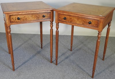 Lot 500 - A pair of bespoke made burr oak side tables