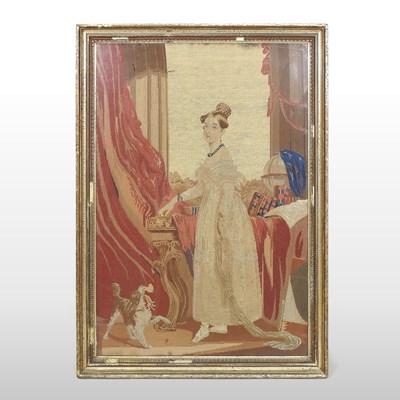 Lot 199 - A large Victorian woolwork picture