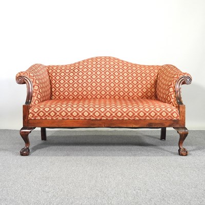 Lot 200 - An early 20th century scroll end sofa, of...