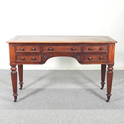 Lot 436 - A Victorian mahogany writing desk, with a...