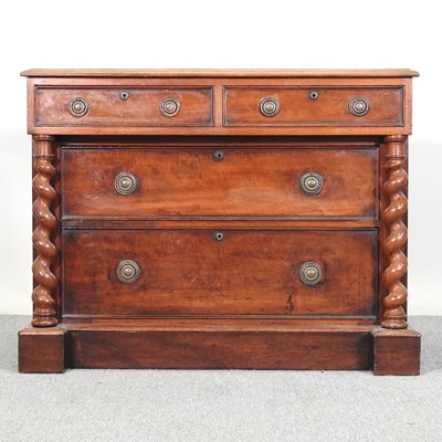 Lot 335 - A Victorian mahogany chest of drawers, flanked...