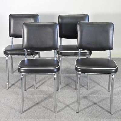 Lot 527 - A set of four contemporary black upholstered...