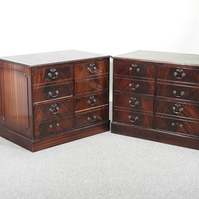 Lot 602 - A reproduction mahogany filing cabinet, with a...