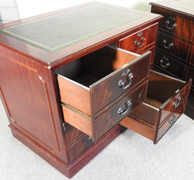 Lot 59 - A reproduction mahogany filing cabinet, with a...