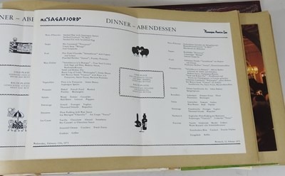 Lot 417 - An album of 20th century cruise ship menus and...