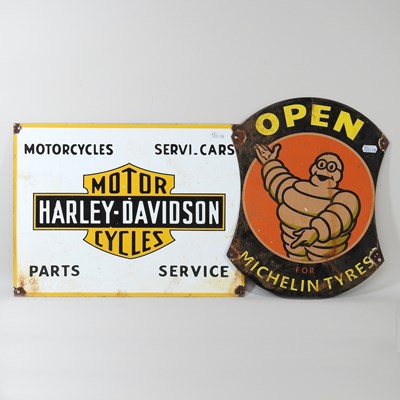 Lot 692 - A vintage style Michelin painted enamel...