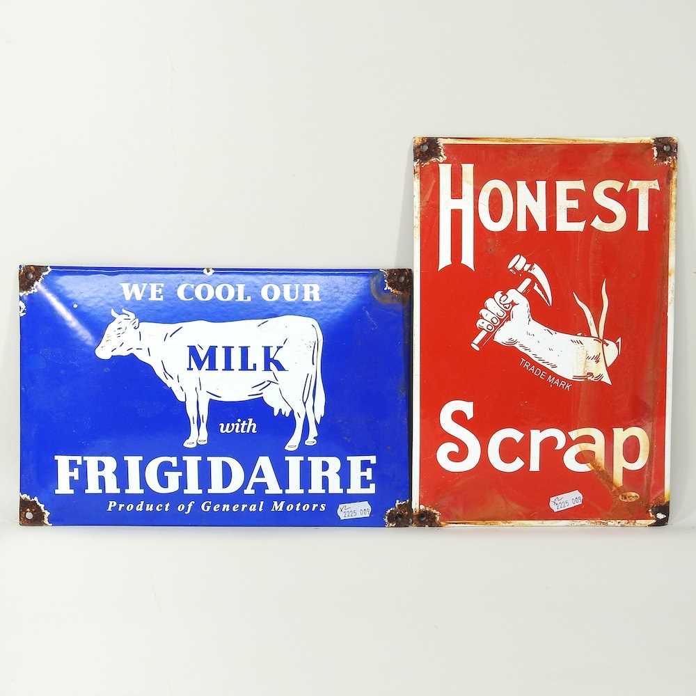 Lot 575 - A vintage style enamel Milk advertising sign,...