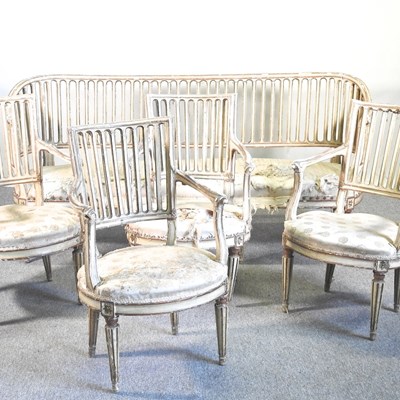 Lot 254 - A 19th century French painted part salon suite,...