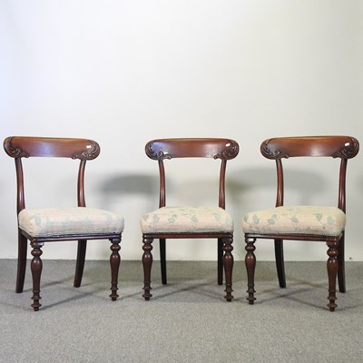 Lot 596 - A set of three Regency mahogany bar back...