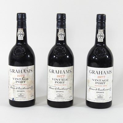 Lot 293 - Three bottles of Grahams vintage port, 1977...