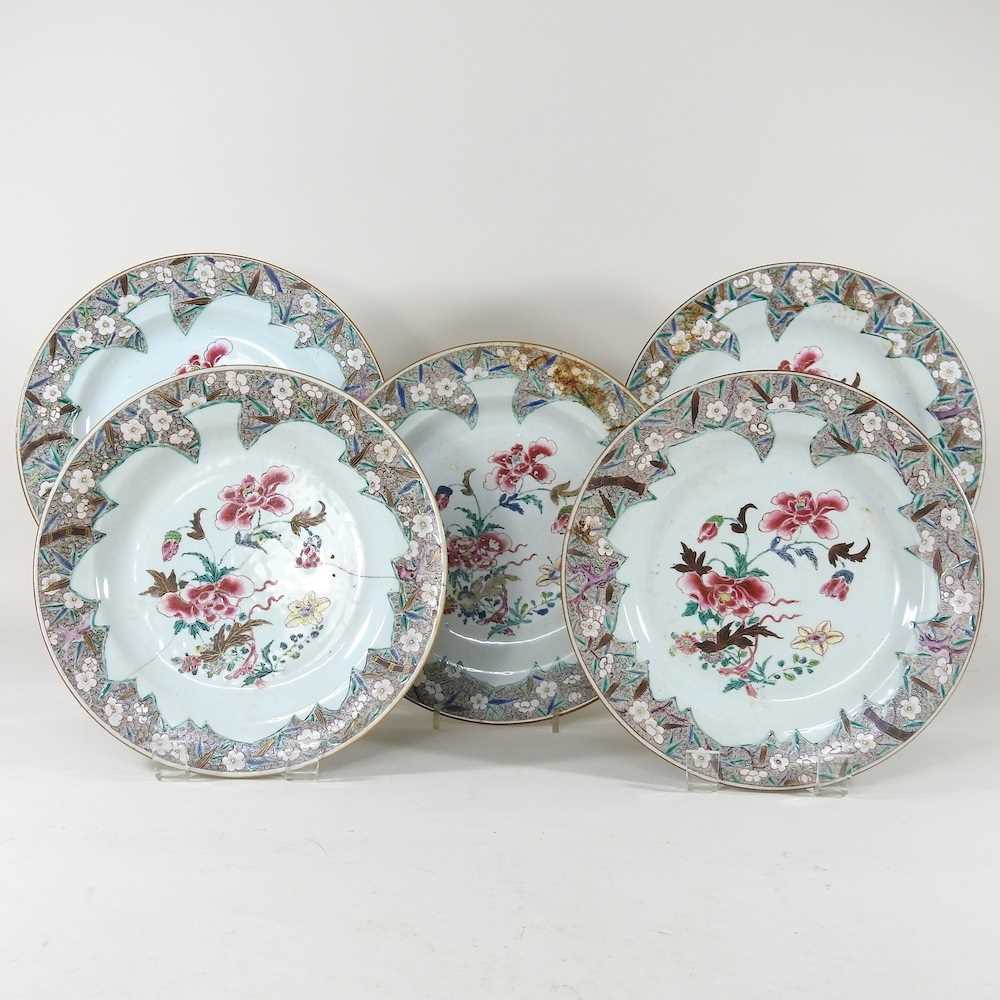 Lot 64 - A set of five 18th century Chinese porcelain...