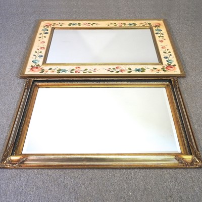 Lot 771 - A painted wall mirror, 93 x 123cm overall,...