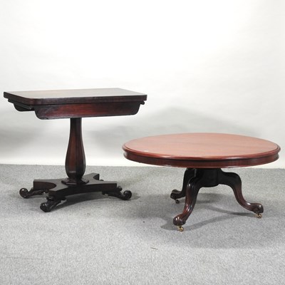 Lot 293 - A 19th century rosewood D shaped card table