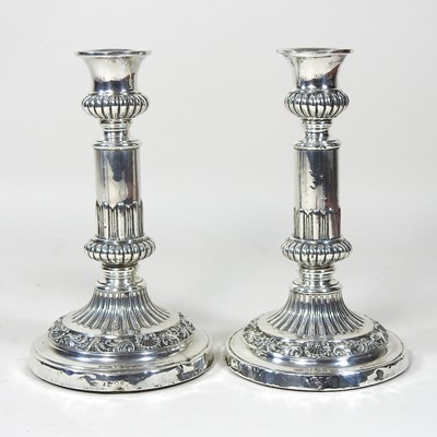 Lot 281 - A pair of 19th century silver table...