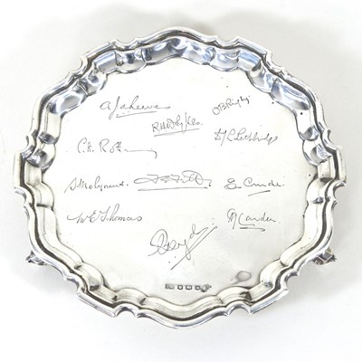 Lot 1 - An early 20th century silver salver, of...