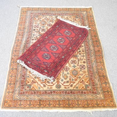 Lot 473 - A Persian rug, 177 x 119cm, together with a...