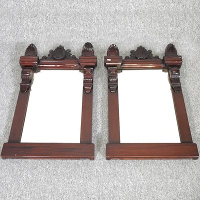 Lot 148 - A pair of Victorian style carved hardwood wall...