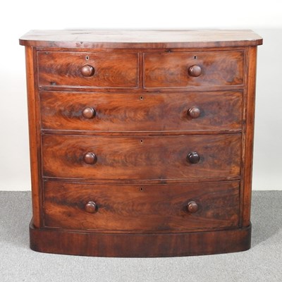 Lot 555 - A Victorian mahogany bow front chest of...