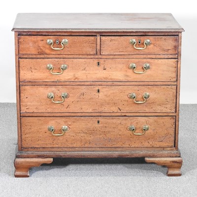 Lot 852 - A George III mahogany chest, of drawers, on...