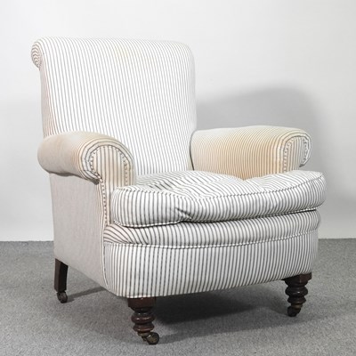 Lot 827 - A Victorian upholstered armchair, of Howard...