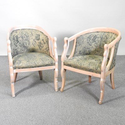 Lot 797 - A pair of modern Empire style green...