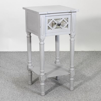 Lot 448 - A grey painted bedside cabinet