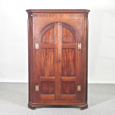 Lot 246 - A George III mahogany and inlaid corner...