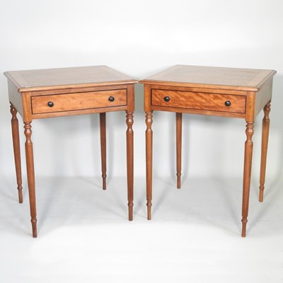 Lot 252 - A pair of hand made crossbanded satinwood side...