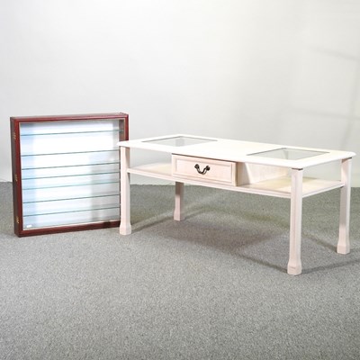 Lot 556 - A modern painted coffee table, together with a...