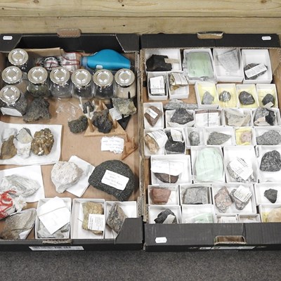 Lot 737 - Two boxes of various rock and mineral samples,...