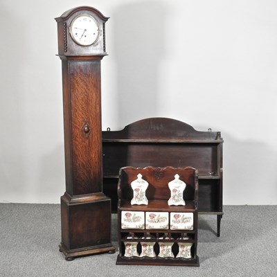 Lot 739 - A 1920's granddaughter clock, together with a...