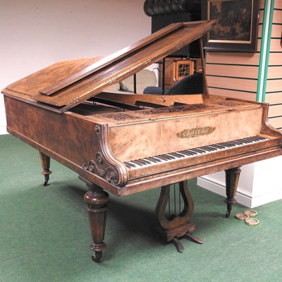 Lot 608 - A Victorian walnut cased grand piano