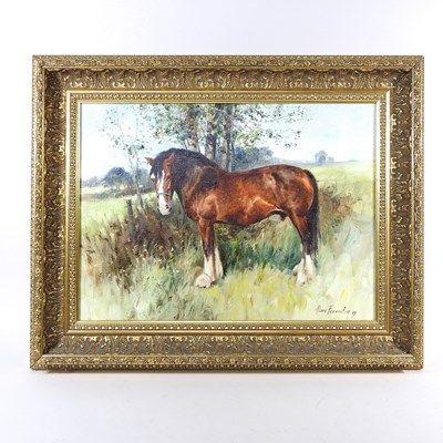 Lot 274 - Alan Fearnley, b1942, horse standing in a...