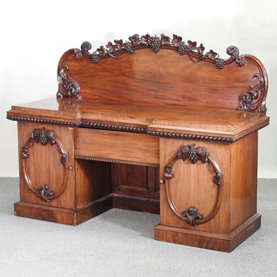 Lot 347 - A 19th century mahogany pedestal sideboard, on...