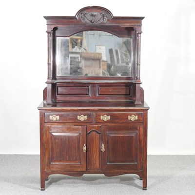 Lot 689 - An Edwardian mirror back sideboard, with a...