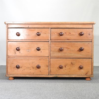 Lot 322 - A large antique pine chest, containing two...