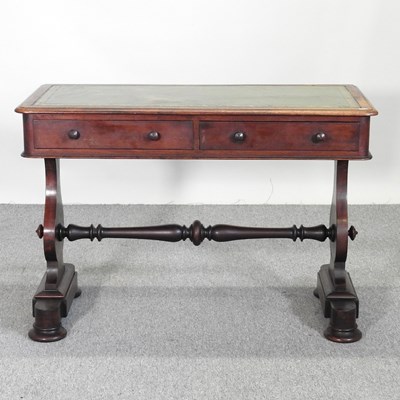 Lot 716 - A Victorian library table, with an inset...