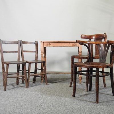 Lot 813 - Two Thonet style bentwood dining chairs,...