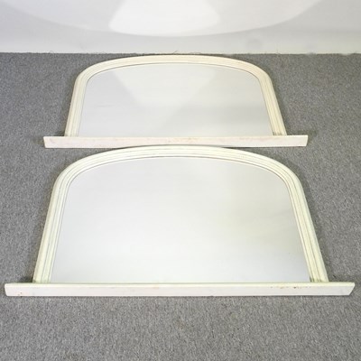 Lot 542 - A pair cream painted over mantle mirrors, of...