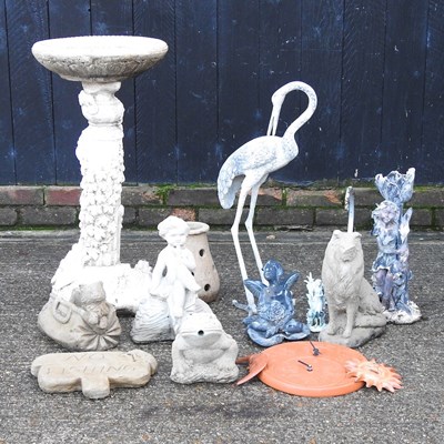 Lot 752 - A collection of garden ornaments, to include a...