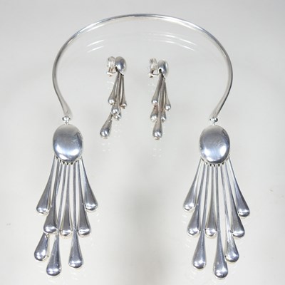 Lot 75 - A rare Georg Jensen silver earring and...