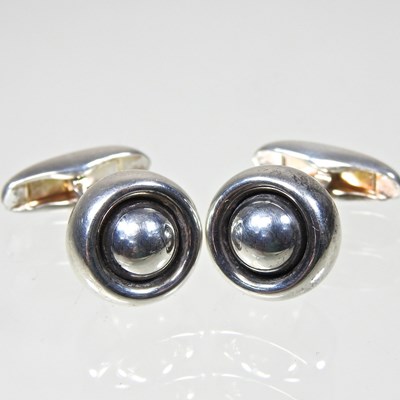 Lot 209 - A pair of Georg Jensen silver Sphere cufflinks,...