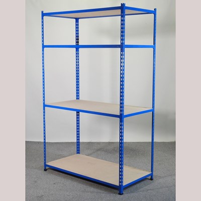 Lot 608 - A metal shelving unit