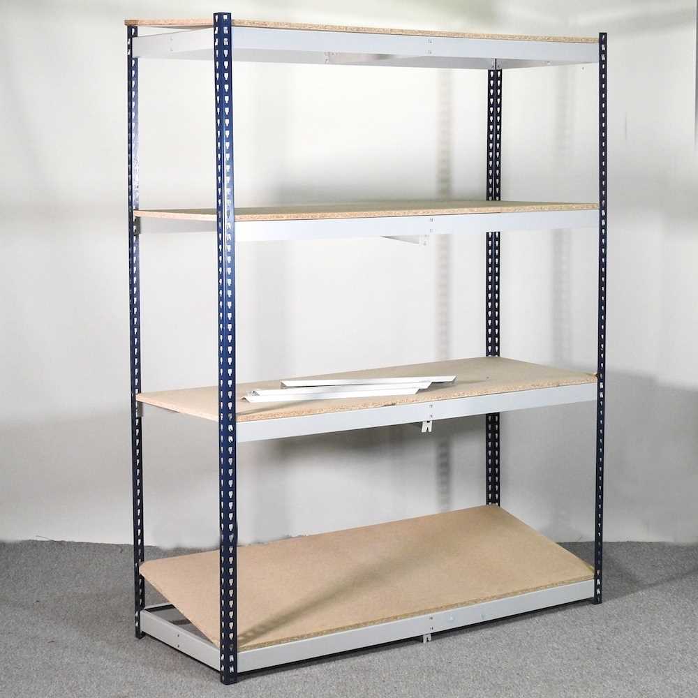 Lot 616 - A metal shelving unit