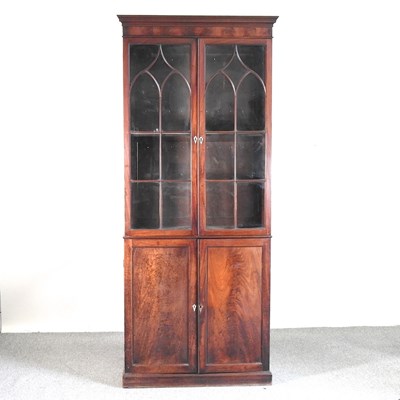 Lot 378 - A 19th century mahogany cabinet bookcase,...