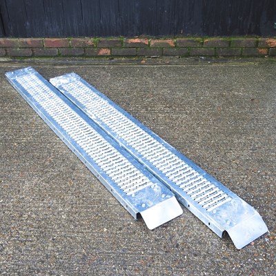 Lot 598 - A pair of metal ramps, each 200cm (2)