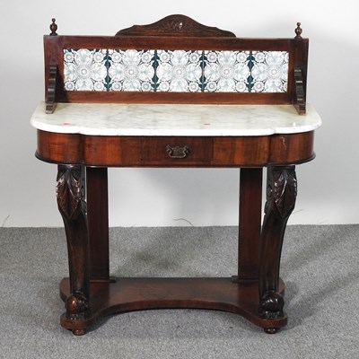 Lot 552 - A Victorian mahogany marble top washstand,...