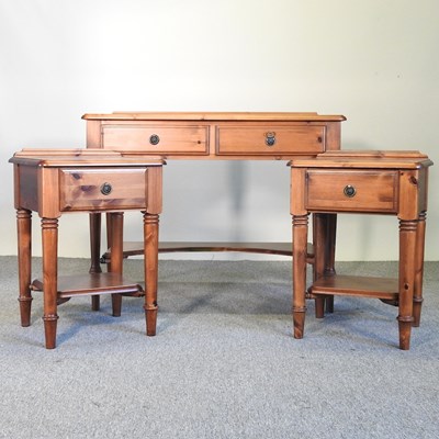 Lot 424 - A modern pine side table, together with a pair...