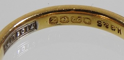 Lot 47 - A 22 carat gold wedding band, 3.3g, size J/K,...